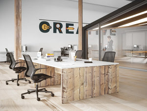 Buronomic Retro Sober And Rugged Desk 3 In The White And Timber Finishes