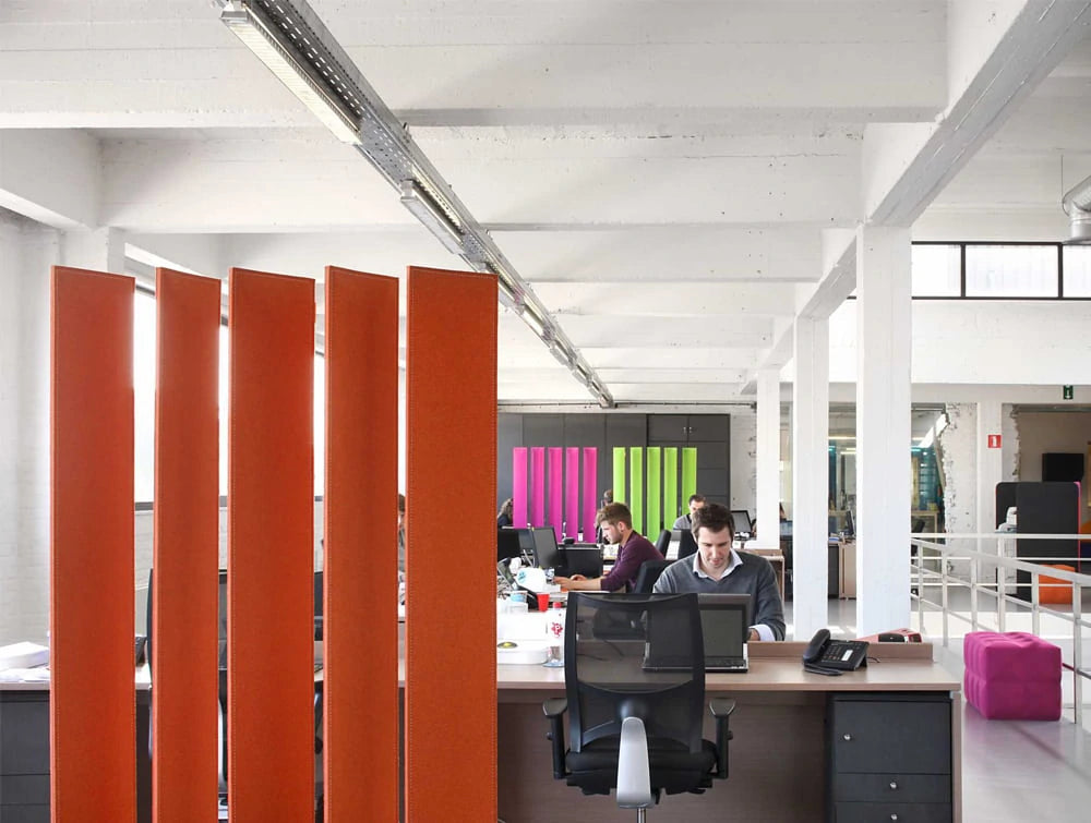 Buzziblinds Freestanding Acoustic Room Dividers In Open Space Office