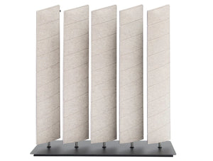 Buzziblinds Wedge V Cut Freestanding Acoustic Screen Beige With Black Base