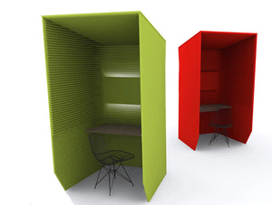 Buzzibooth Single Accoustic Workstation Pod Green And Red