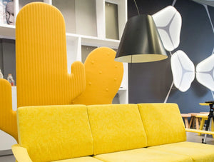 Buzzicactus Freestanding Acoustic Panel Yellow In Breakout Area