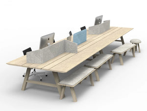 BuzziDesk Flexible Acoustic Workstation Screen on Table Open Space