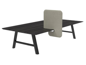 Buzzidesk Split Acoustic Desktop Divider Grey On Black Table