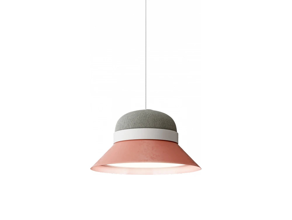 Buzzihat Small Acoustic Pendant Ceiling Light Pink And Grey