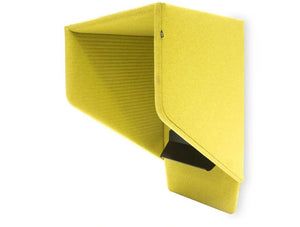 Buzzihood Wall Mounted Acoustic Phone Booth Yellow 3D Pattern With Black Tablet
