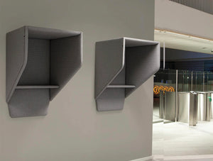 Buzzihood Wall Mounted Acoustic Phone Booth Grey Office Lobby
