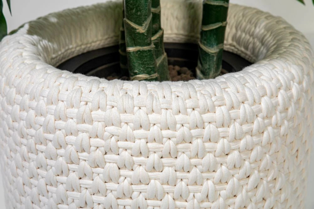 BuzziKnit Office Planter in Off White Finish Close Up