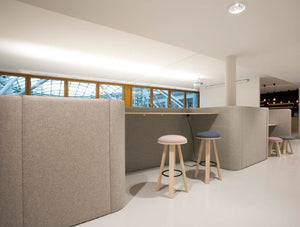 Buzzimilk Stool 9 In Different Sizes And Color With Bar Table In Breakout Area