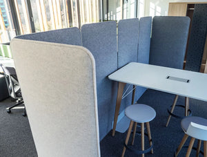 Buzziscreen Modular Freestanding Acoustic Office Divider In Grey Medium Size
