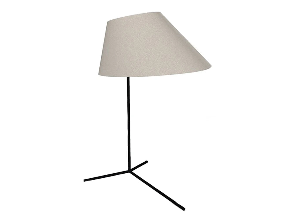 BuzziShade Acoustic Freestanding Overhead Light Beige Grey and Black Frame
