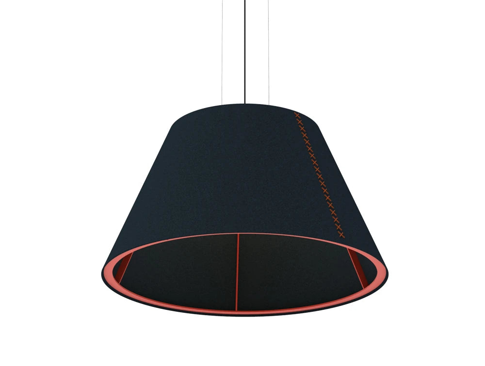 Buzzishade Large Acoustic Pendant Ceiling Light Black And Red Lace And Frame