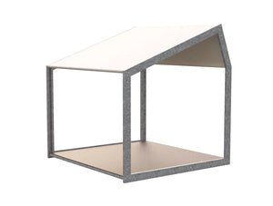 Buzzished Open Outdoor Shelter For Canteen En Meeting White Pierre With Antiskid Plywood Floor