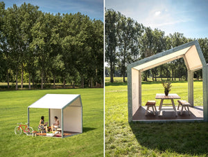 Buzzished Outdoor Shelter For Canteen Meeting Point Relaxation With Table