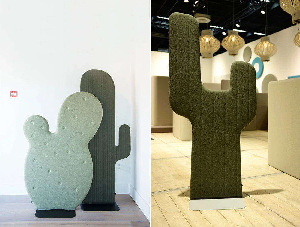 Buzzispace Cactus Freestanding Acoustic Panel Green With Buzzilight Mono