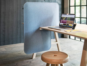 Buzzispace Desk Split Acoustic Desktop Divider Wooden Desk And Stool