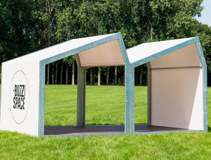 Buzzispace Shed Outdoor Shelter For Canteen And Meetings Optional Custom Print On Outside Surface