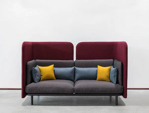 Buzzispark Acoustic 2 Seater Lounge Comfy Sofa Burgundy And Purple And Blue Yellow