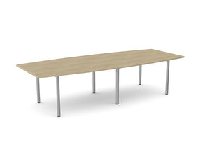 C Sense 2 Piece Curved Meeting Table with Metal Legs