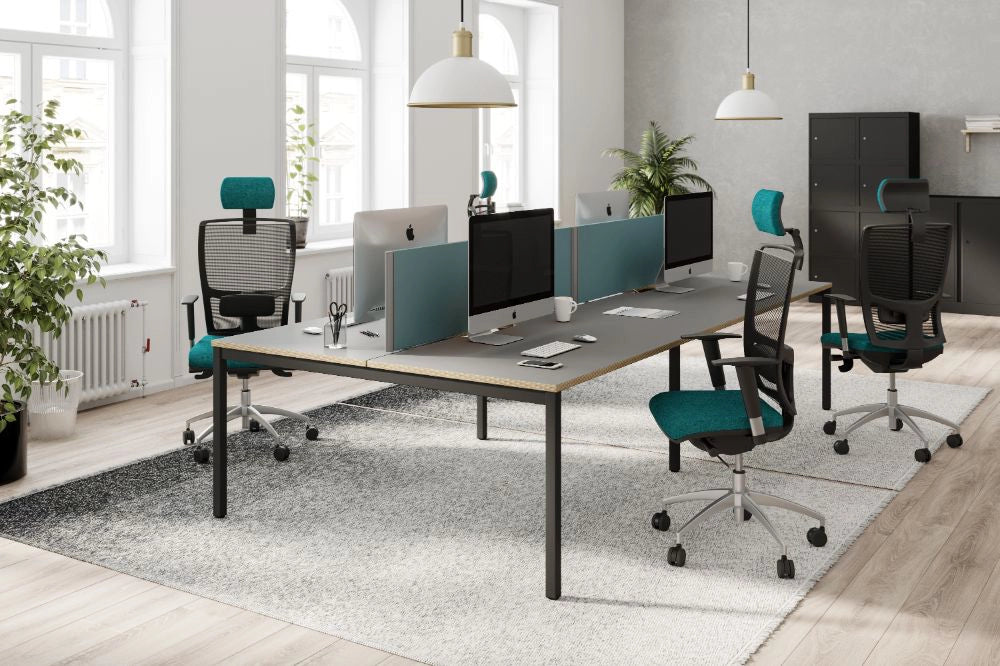 C Sense Bench Desk with Mesh Back Armchair