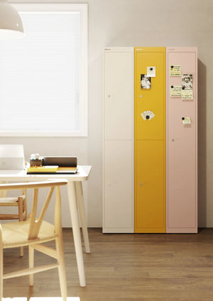 CLK 2 Door Locker in Different Finishes with Office Desk and Armchair in Office Setup