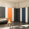CLK Lockers in Different Finishes with Wooden Bench in Changing Room Setup