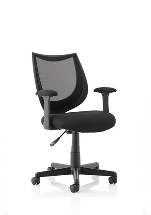 Camden Medium Back Black Mesh Task Operator Office Chair With Arms OP000238 2