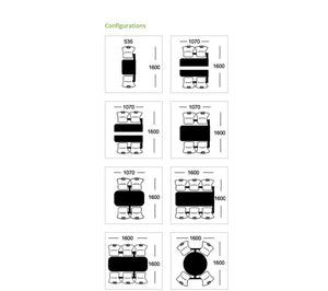 Canteen Cu16 Upholstered Seating With Table Configurations