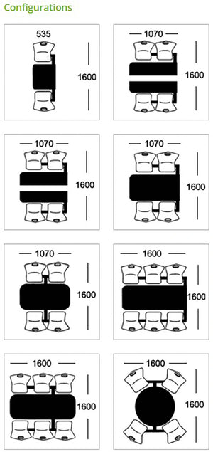 Canteen Cu17 Metal Seating With Table 3 Configurations