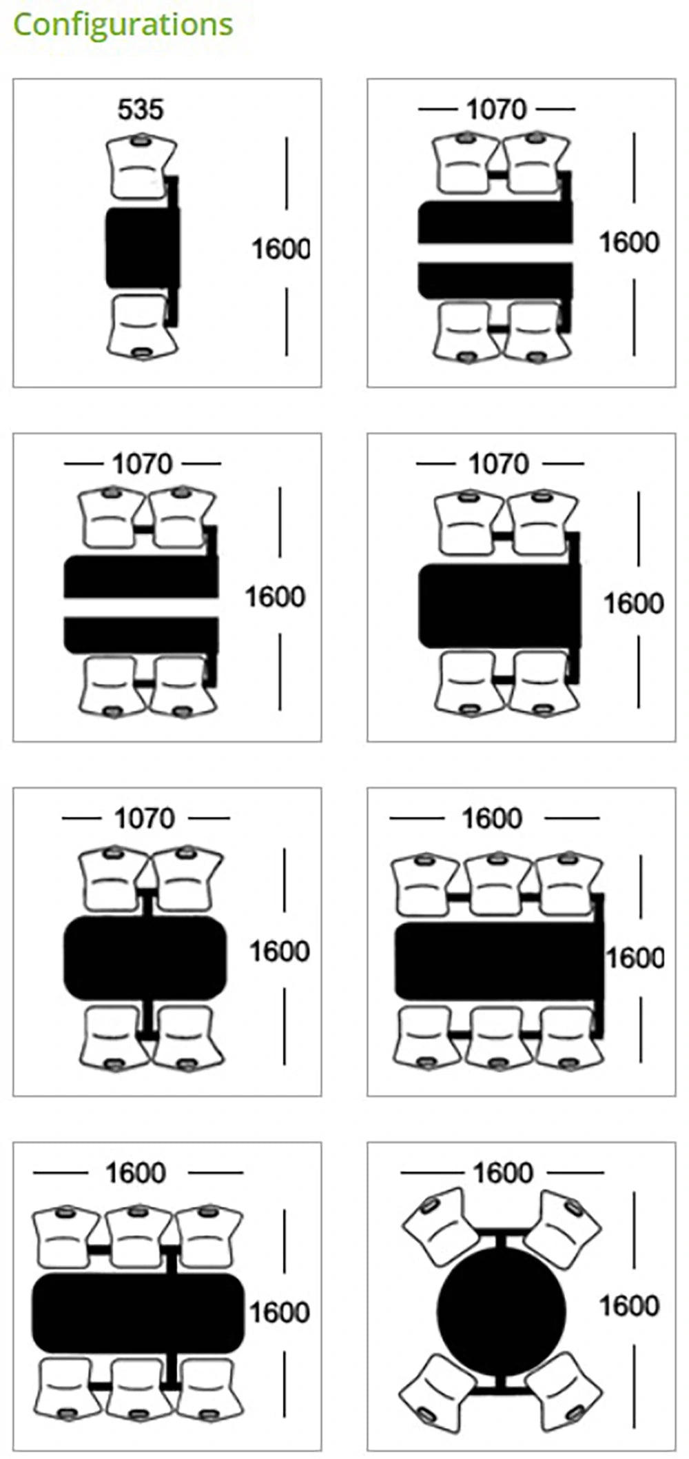 Canteen Cu17 Metal Seating With Table 3 Configurations