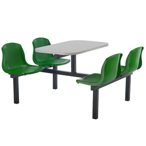 Canteen Cu20 Polypropylene Seating With Table Light Grey Finish Top Green Seat Colour