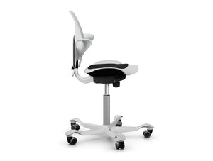 Capisco 8010 With Castors In White Plastic Seat And Backrest 2