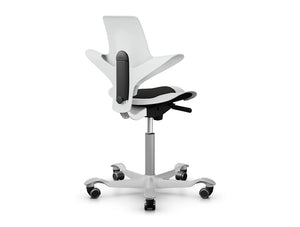 Capisco 8010 With Castors In White Plastic Seat And Backrest 3