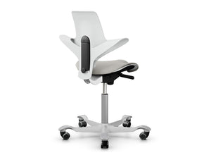 Capisco 8020 With Castors In White Plastic Seat And Backrest 3