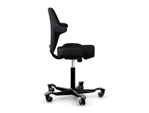 Capisco 8106 With Castors And Glides In Black Fabric And Black Base 2
