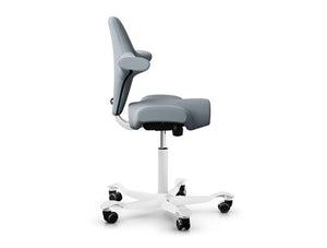 Capisco 8106 With Castors And Glides In Light Grey And Silver Base 2