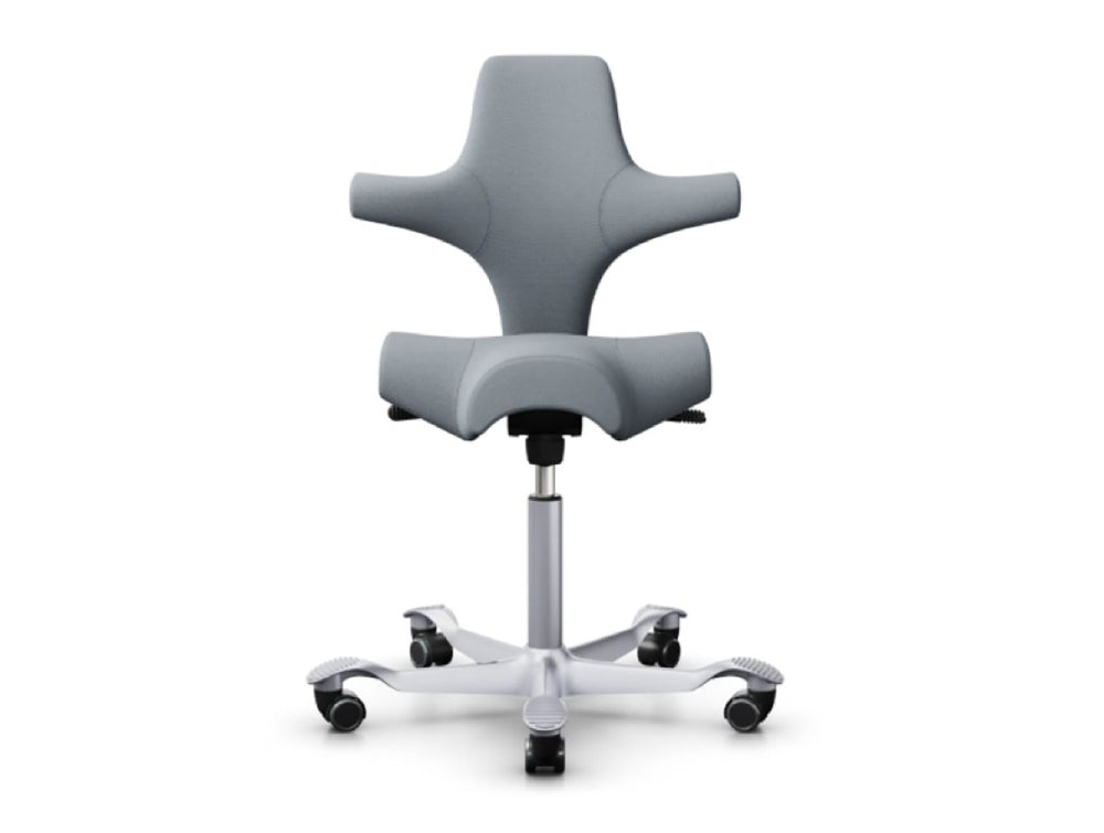 Capisco 8106 Ergonomic Chair in Light Grey and Silver Base HAG