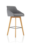 Carmen Grey Fabric Wooden Leg Chair Image 8