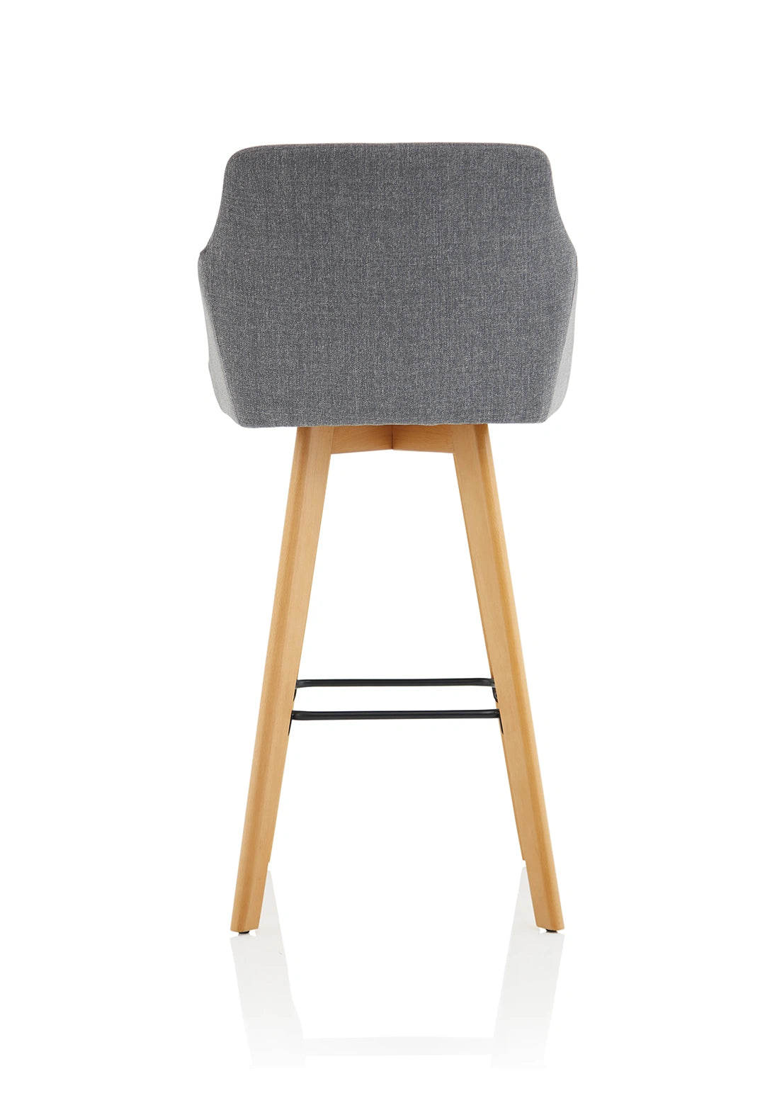 Carmen Grey Fabric Wooden Leg High Stool Chair BR000225 7