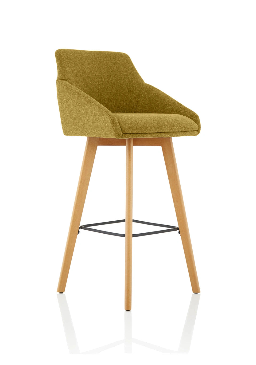 Carmen Grey Fabric Wooden Leg High Stool Chair KCUP1950 1