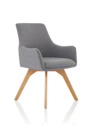 Carmen Grey Fabric Wooden Leg Visitor Chair BR000224 2