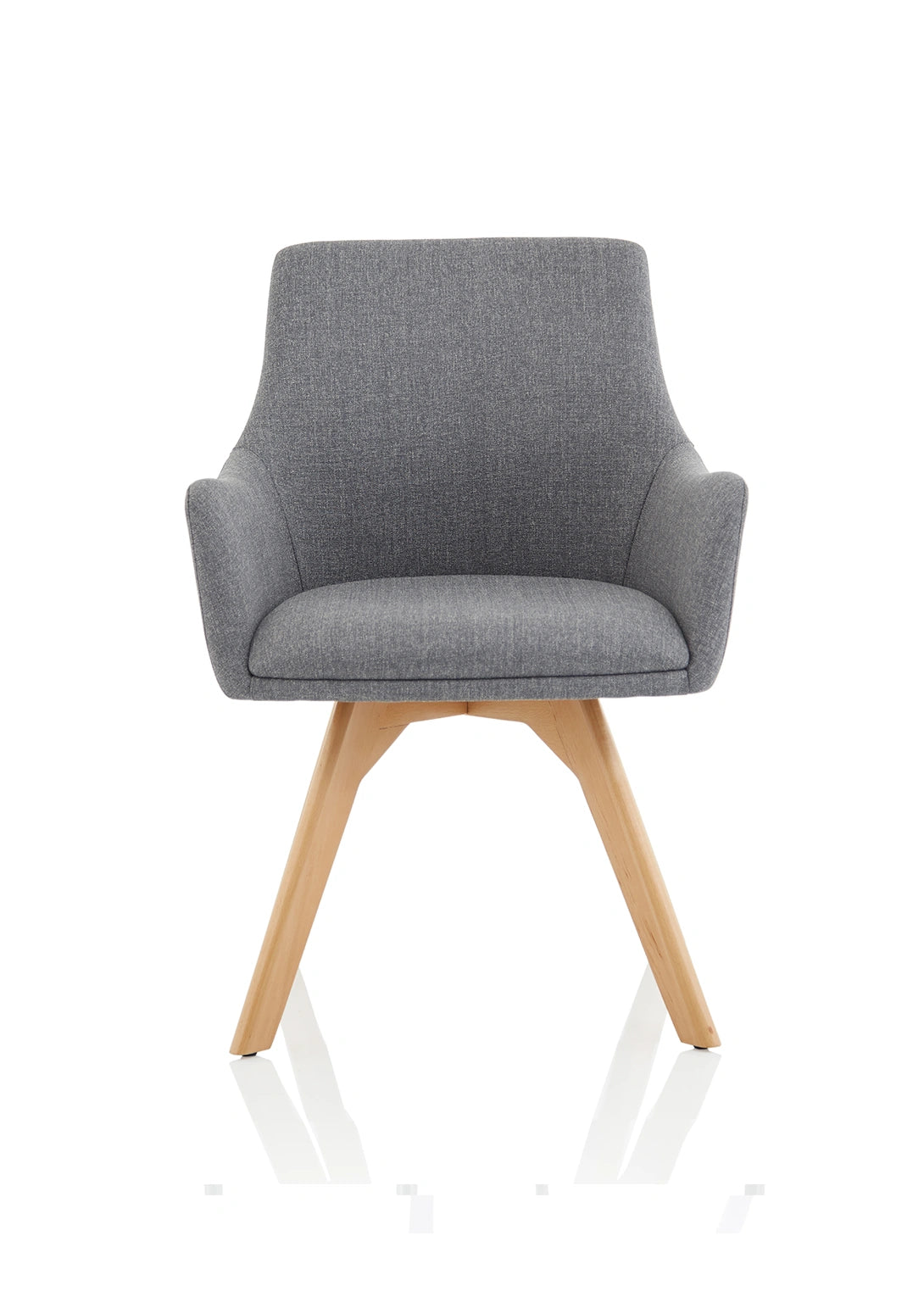Carmen Grey Fabric Wooden Leg Visitor Chair BR000224 7