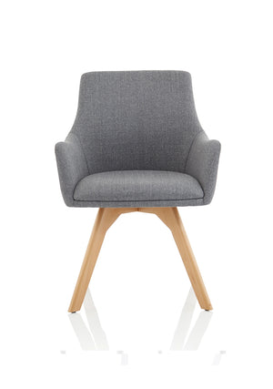 Carmen Grey Fabric Wooden Leg Visitor Chair BR000224 7