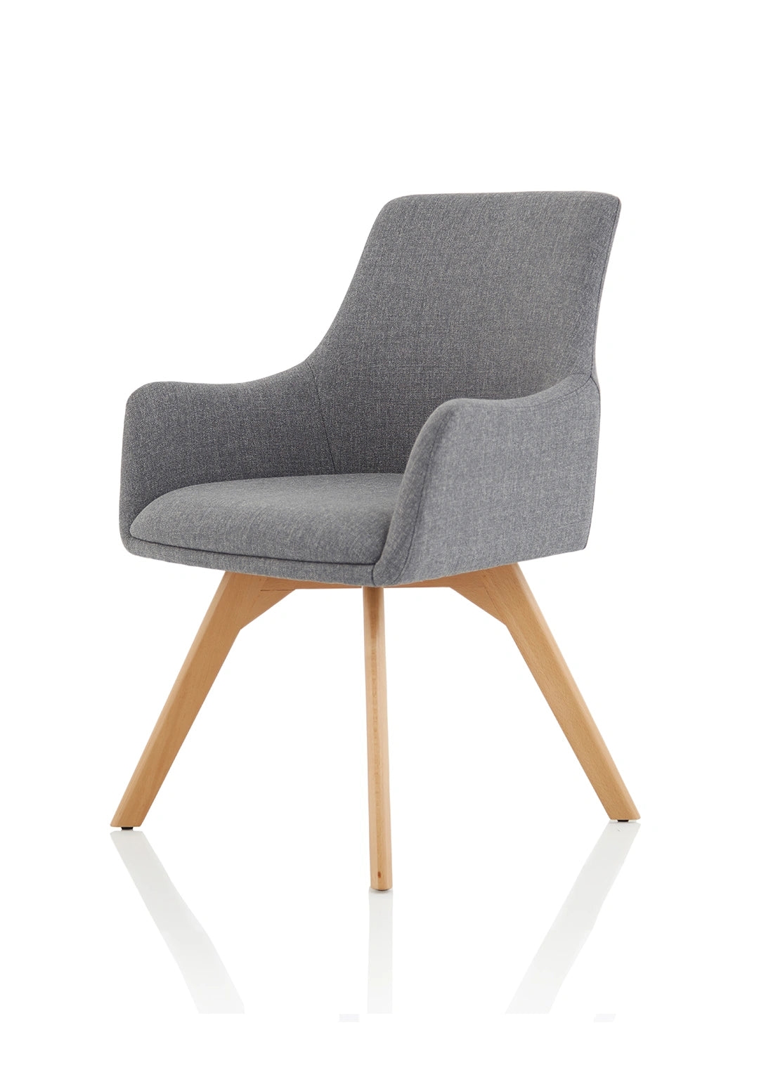 Carmen Grey Fabric Wooden Leg Visitor Chair BR000224 8