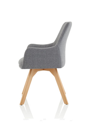 Carmen Grey Fabric Wooden Leg Visitor Chair BR000224 9