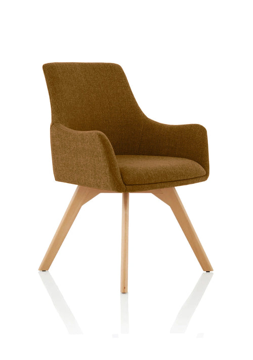 Carmen Grey Fabric Wooden Leg Visitor Chair BR000224 1