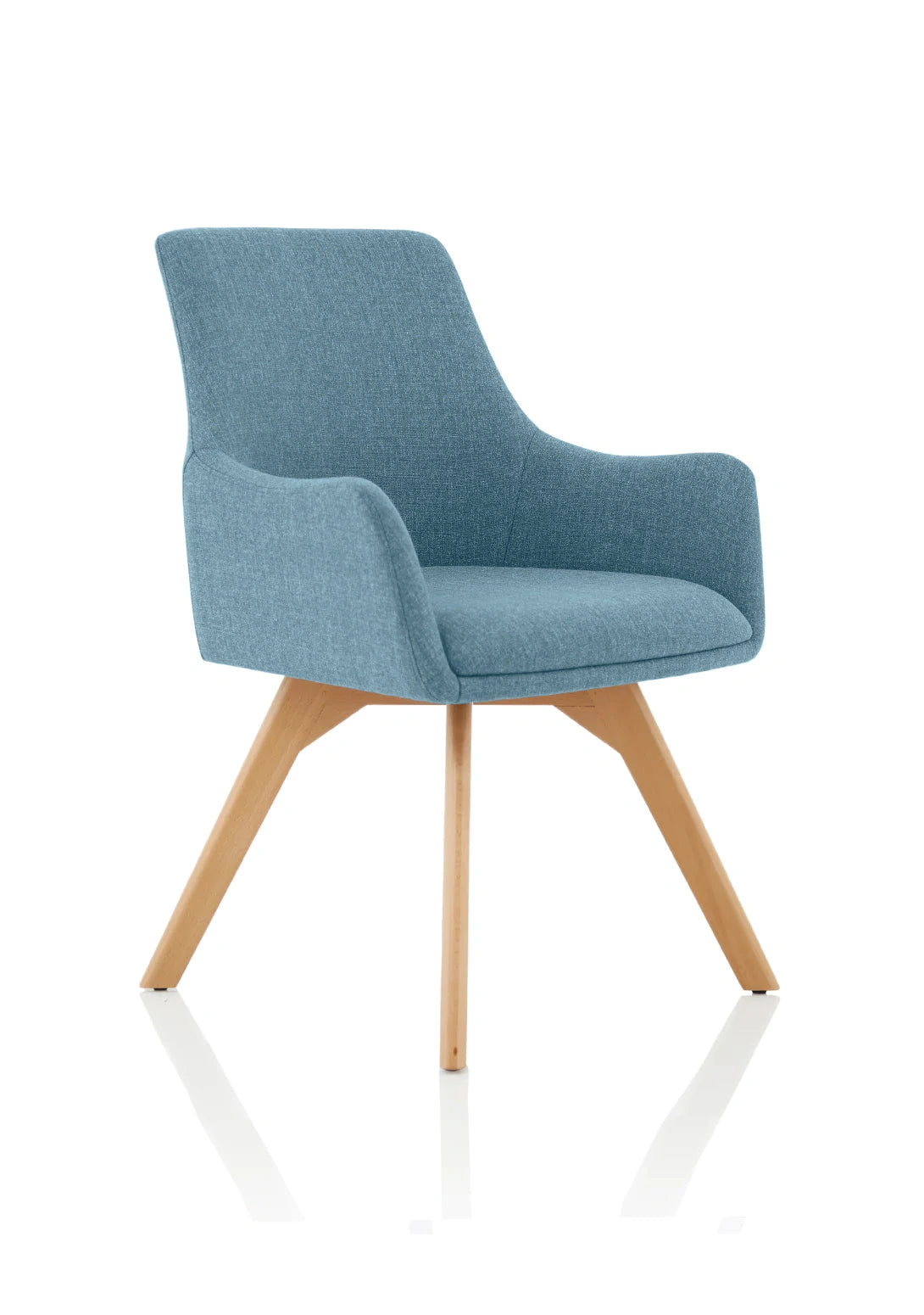 Carmen Grey Fabric Wooden Leg Visitor Chair KCUP1945 1