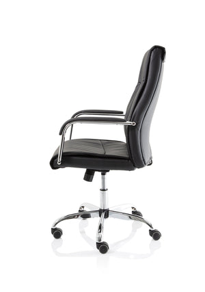 Carter Black Luxury Faux Leather Chair With Arms EX000148 5