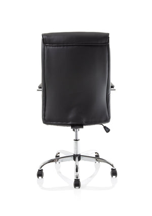 Carter Black Luxury Faux Leather Chair With Arms EX000148 7