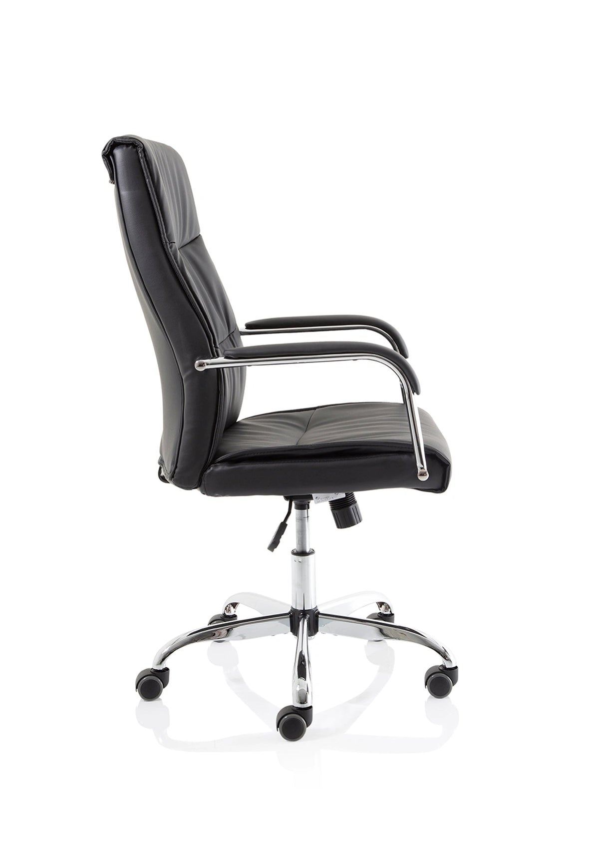 Carter Black Luxury Faux Leather Chair With Arms EX000148 9