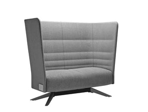 Cell128 2 Seater Sofa With Steel Base And 4 Spokes In Wood